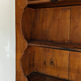 Vintage Wooden Hutch with Scalloped Detailing
