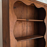 Vintage Wooden Hutch with Scalloped Detailing