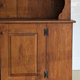 Vintage Wooden Hutch with Scalloped Detailing