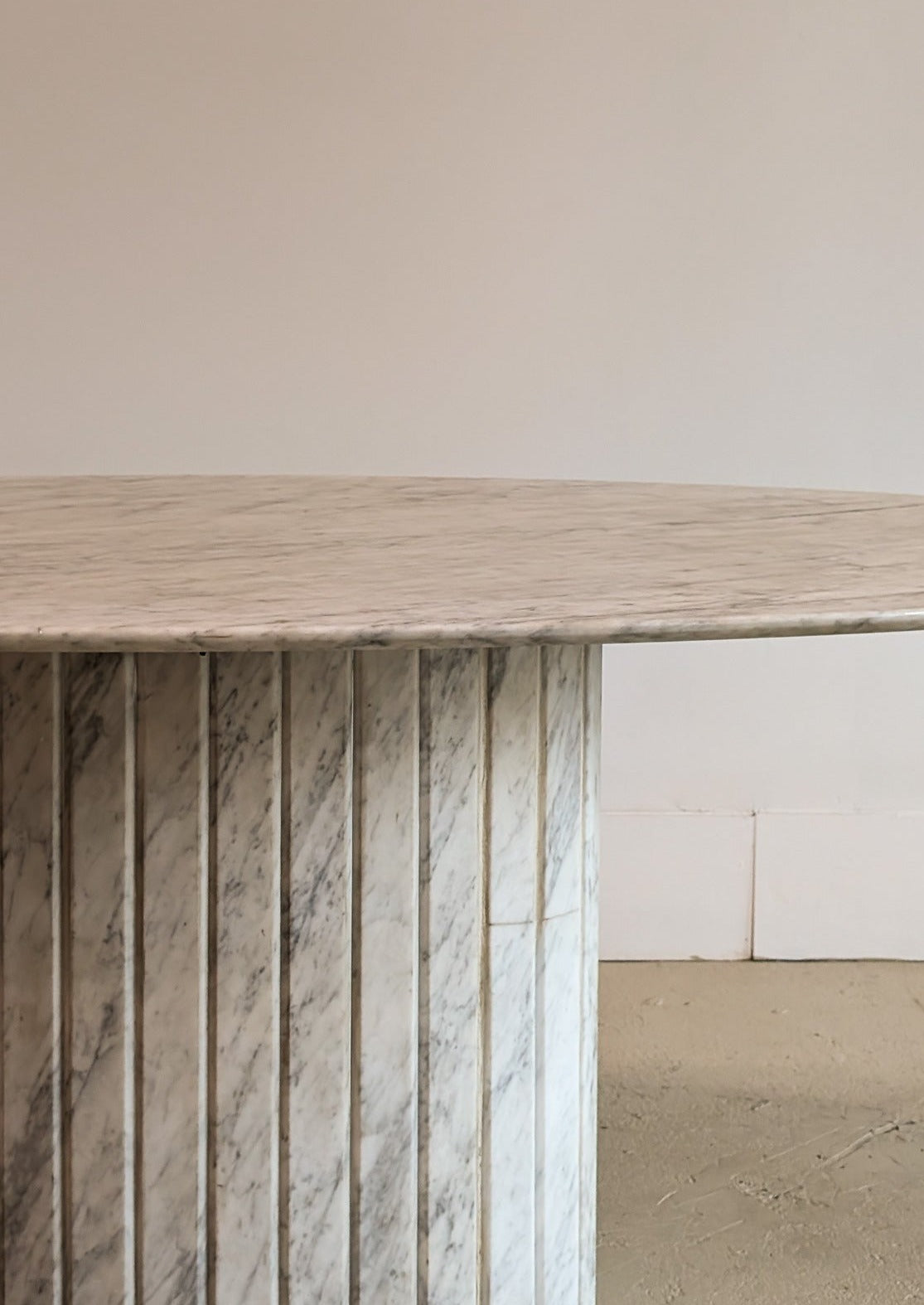 1966 Vintage Italian Oval Marble Dining Table