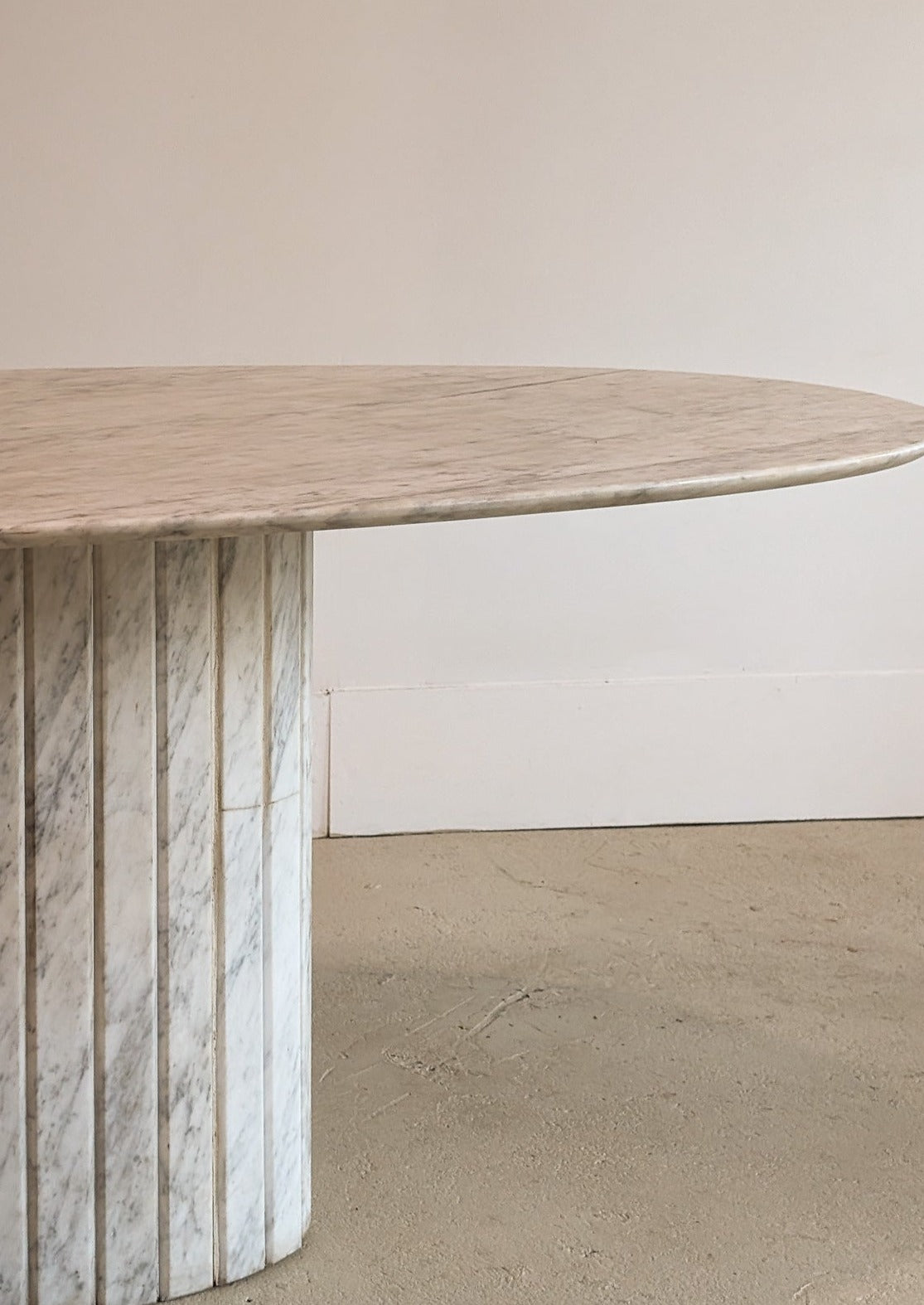 1966 Vintage Italian Oval Marble Dining Table