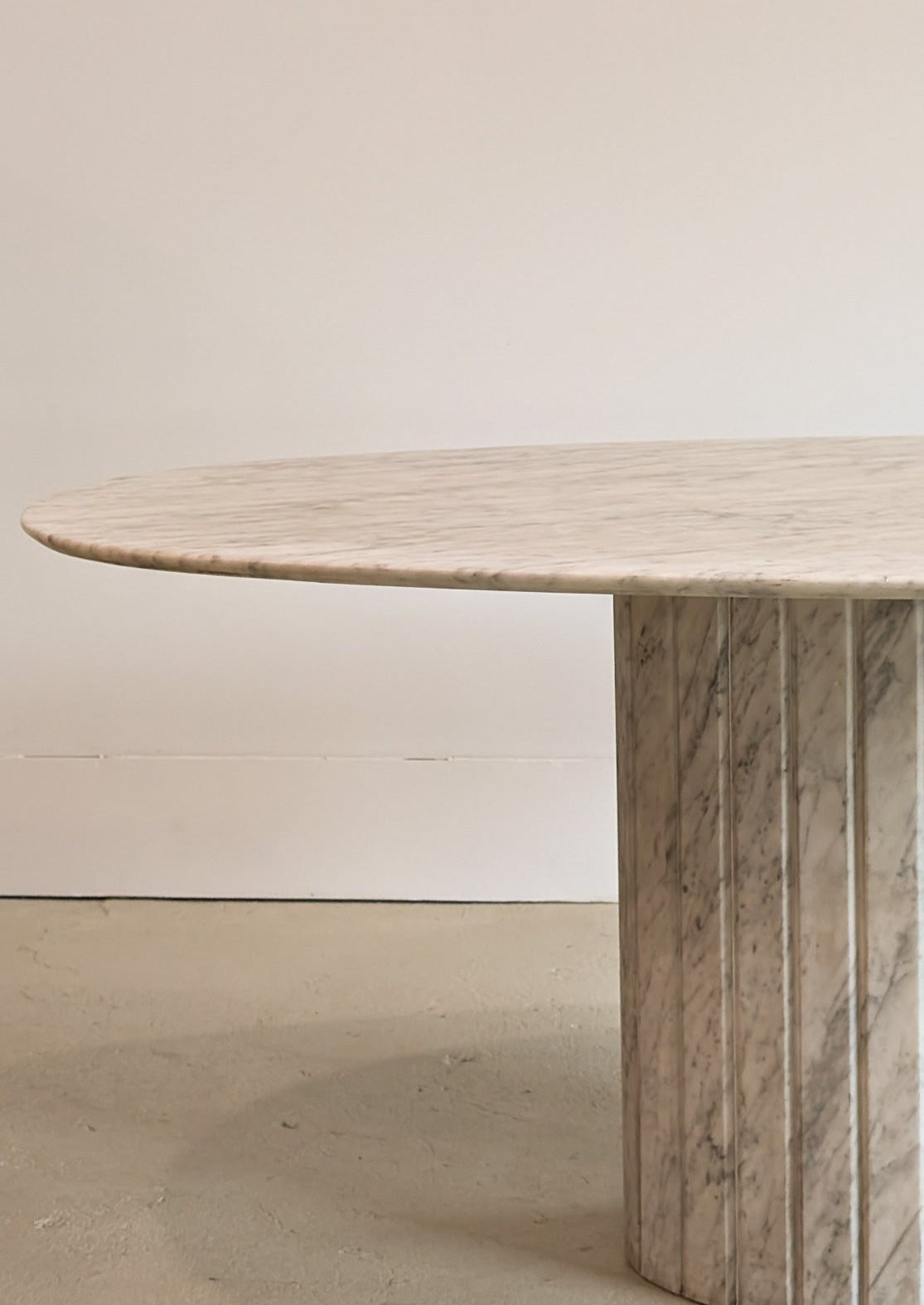 1966 Vintage Italian Oval Marble Dining Table