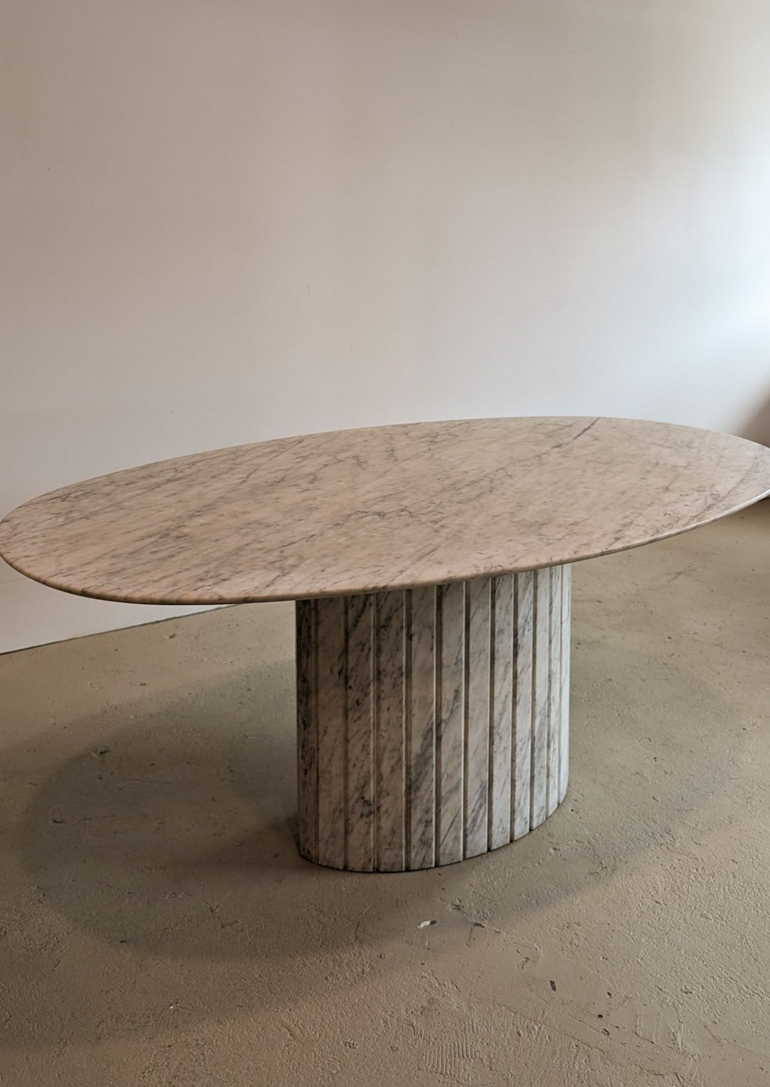 1966 Vintage Italian Oval Marble Dining Table