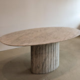 1966 Vintage Italian Oval Marble Dining Table