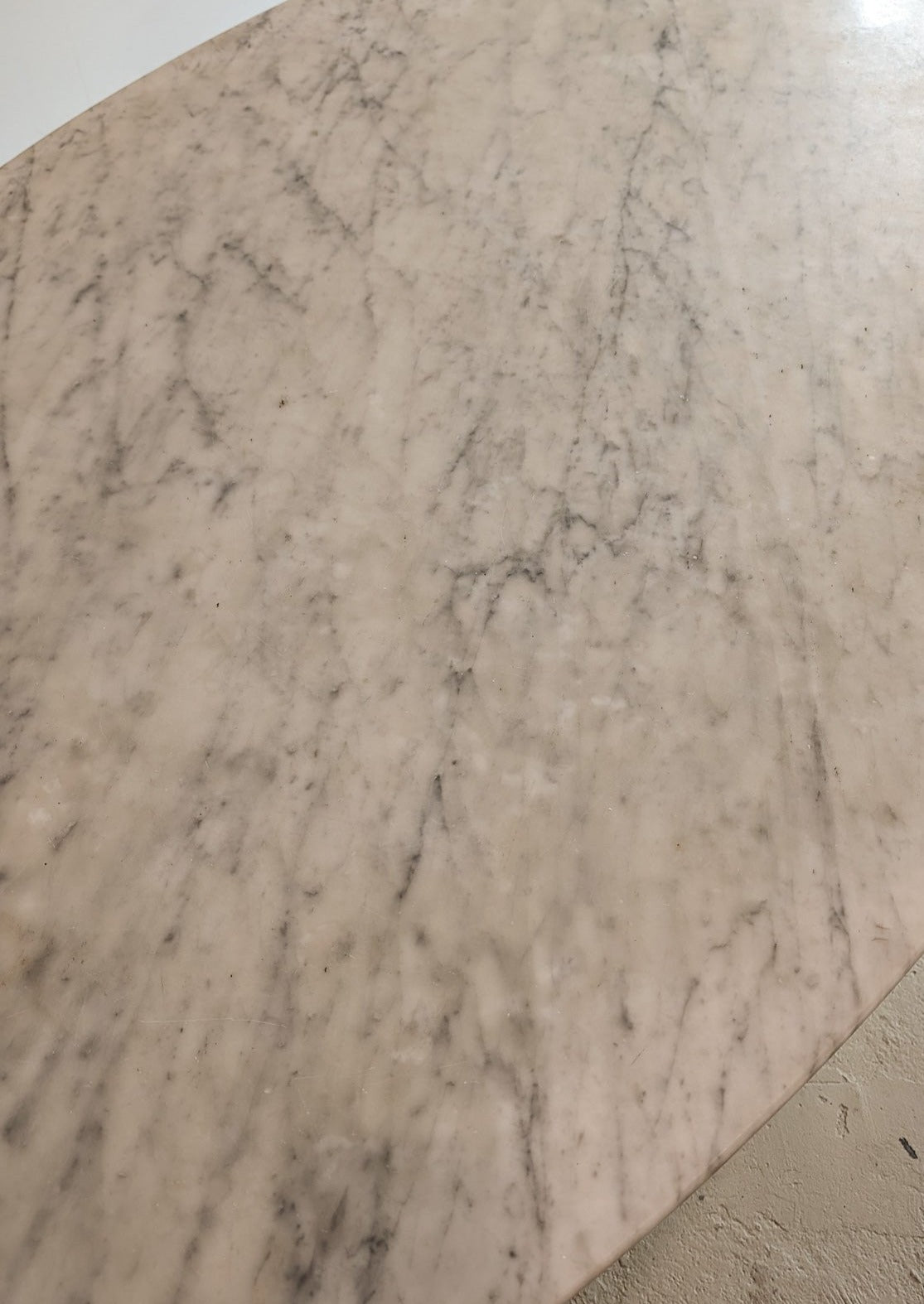 1966 Vintage Italian Oval Marble Dining Table