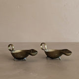Petite Vintage Chinese Brass Footed Bowl - Sold Separately