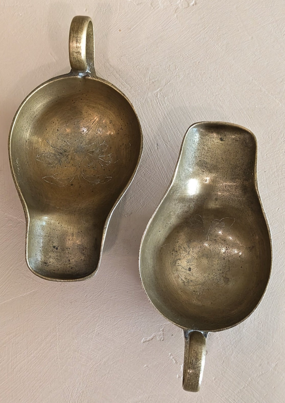 Petite Vintage Chinese Brass Footed Bowl - Sold Separately