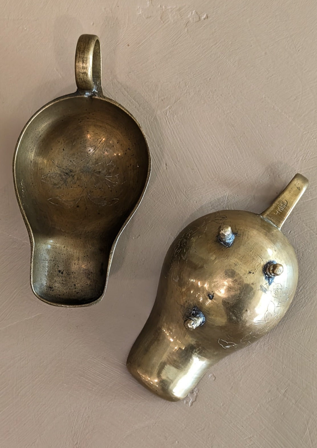 Petite Vintage Chinese Brass Footed Bowl - Sold Separately
