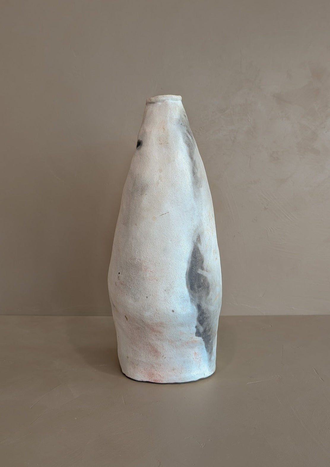 Signed Large Vintage Freeform Raku Pottery Vase