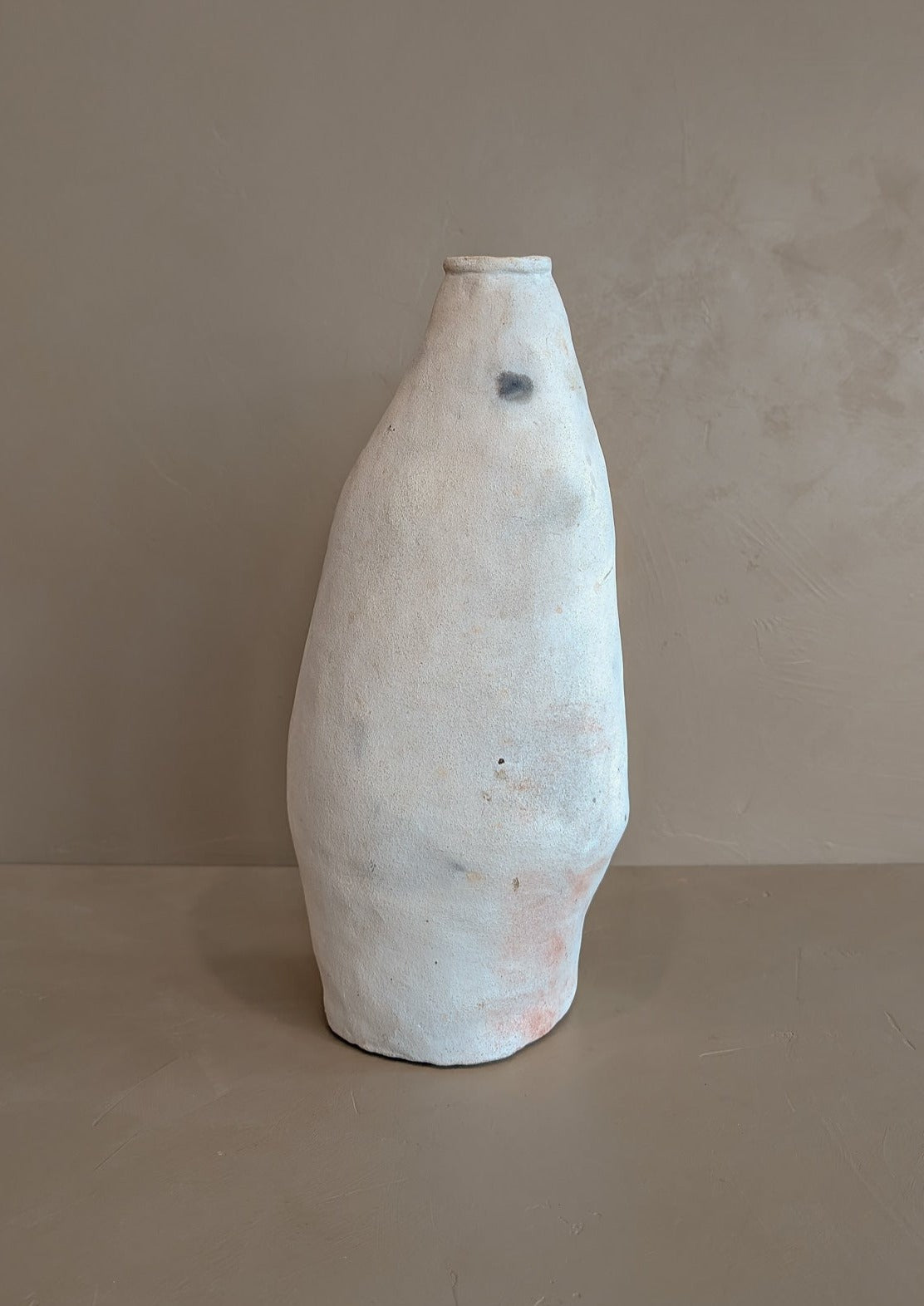 Signed Large Vintage Freeform Raku Pottery Vase