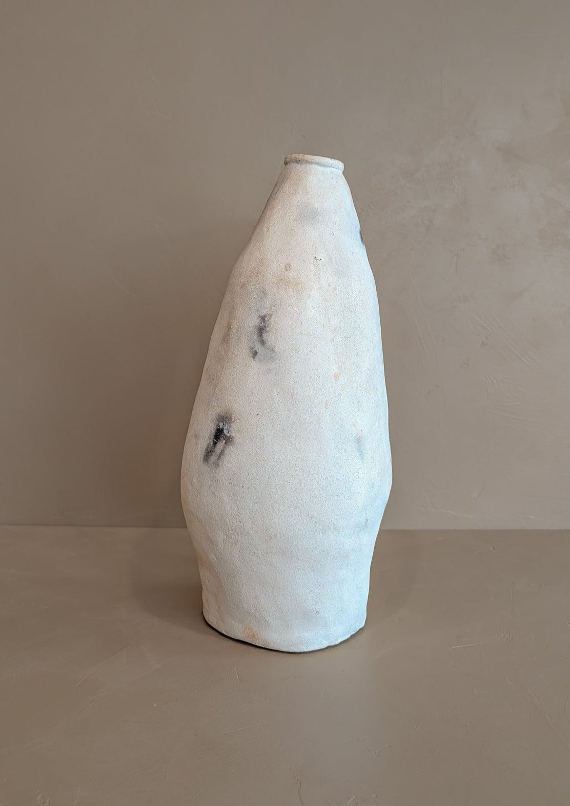 Signed Large Vintage Freeform Raku Pottery Vase