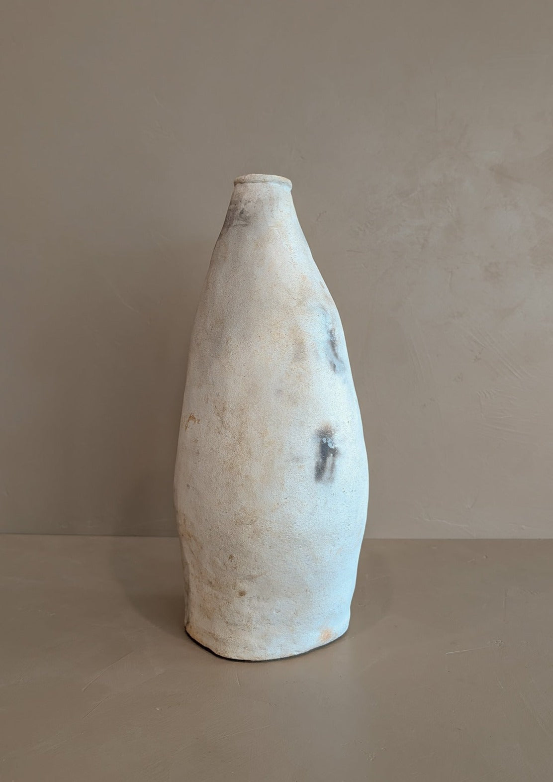 Signed Large Vintage Freeform Raku Pottery Vase