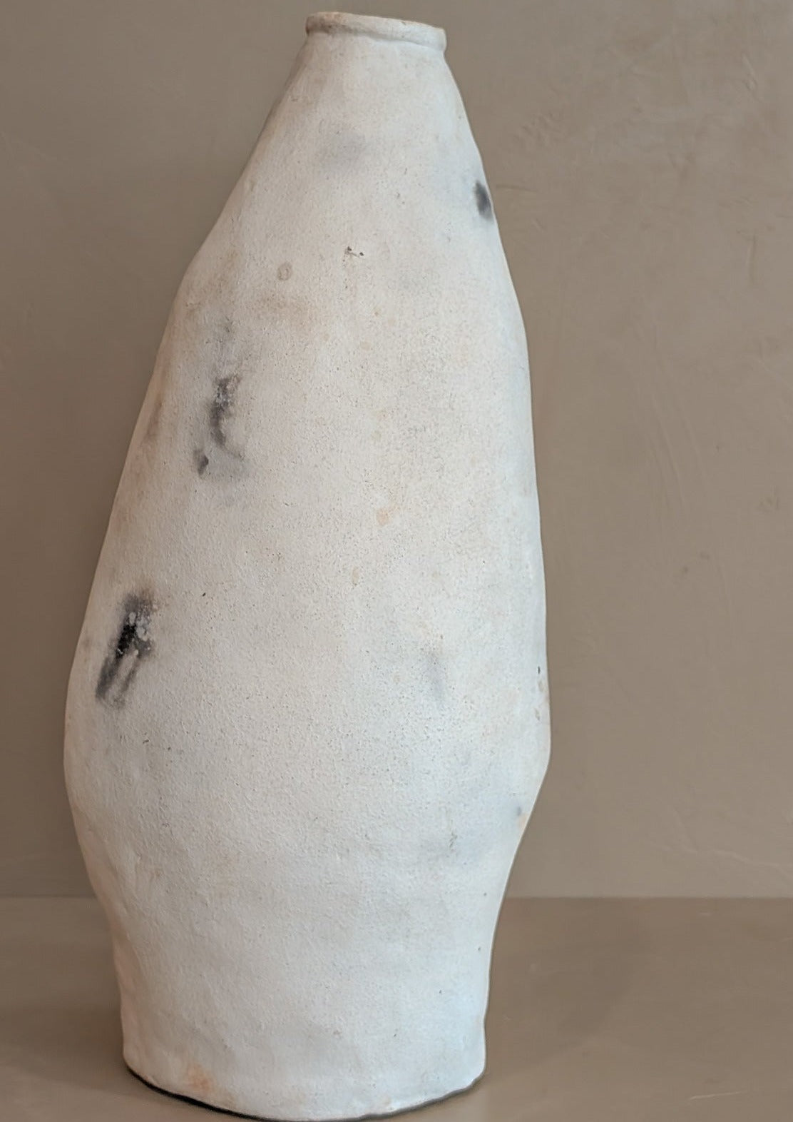 Signed Large Vintage Freeform Raku Pottery Vase
