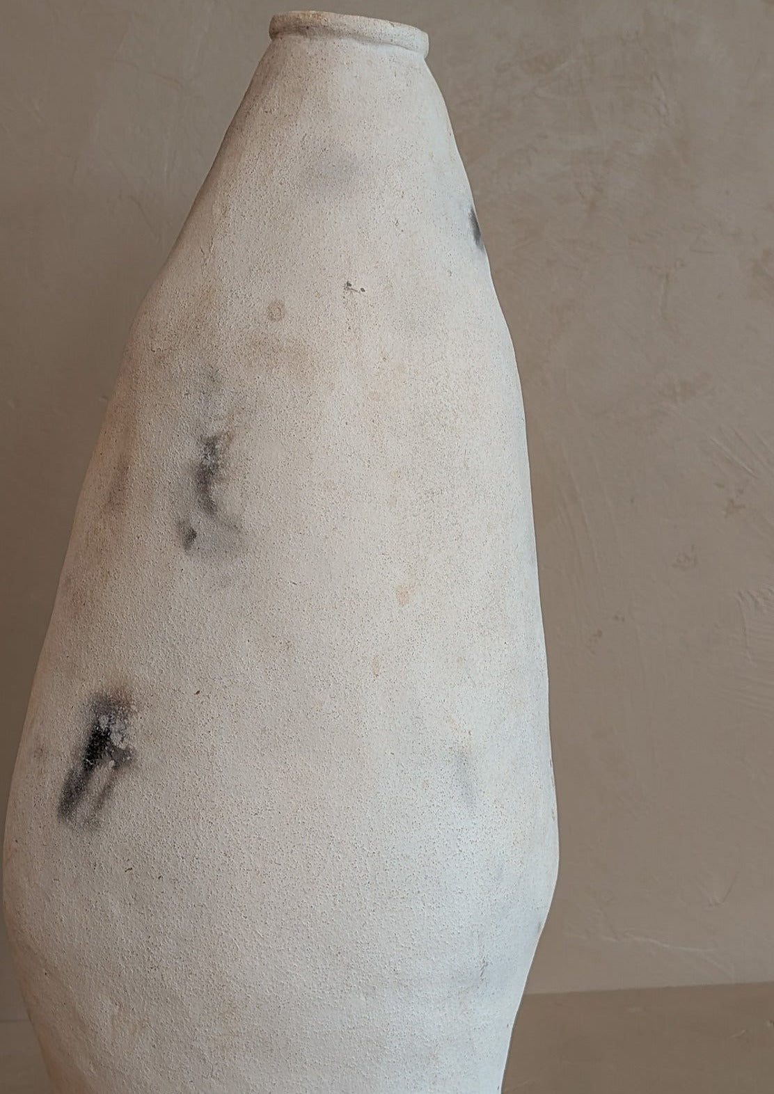 Signed Large Vintage Freeform Raku Pottery Vase