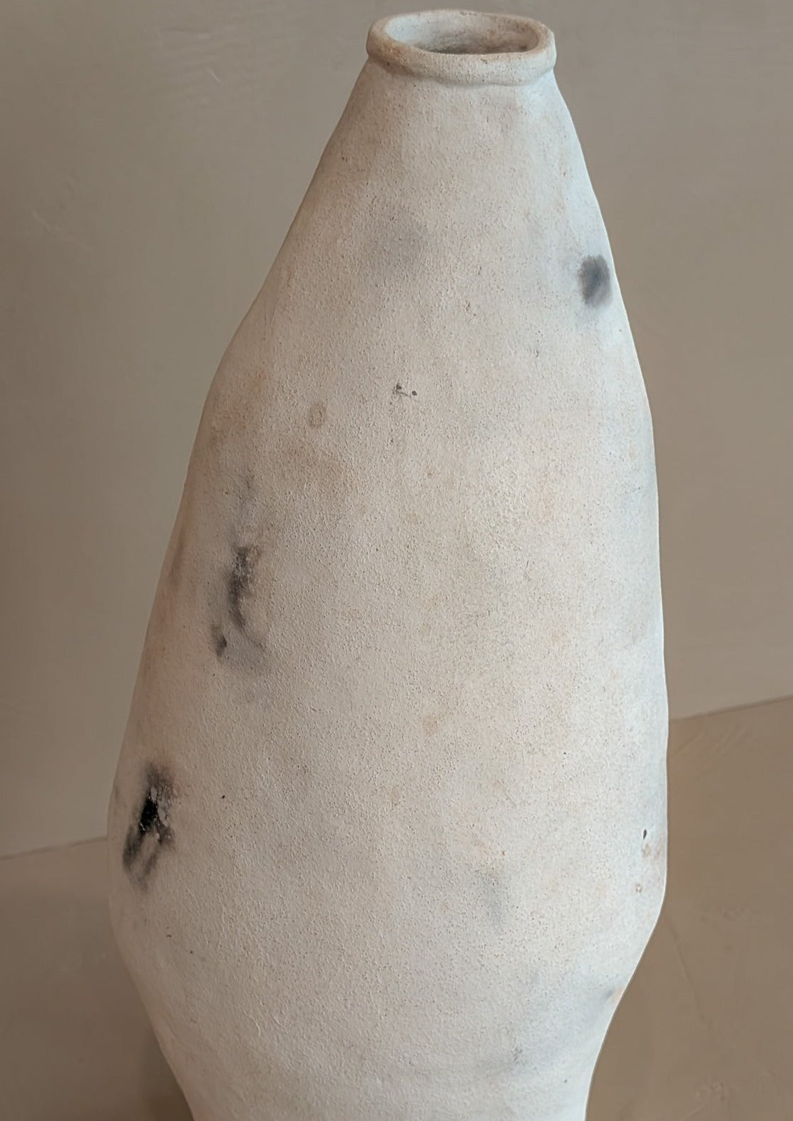 Signed Large Vintage Freeform Raku Pottery Vase