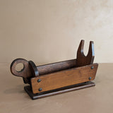 Vintage Dark Wooden Brutalist-Style Lambic Basket