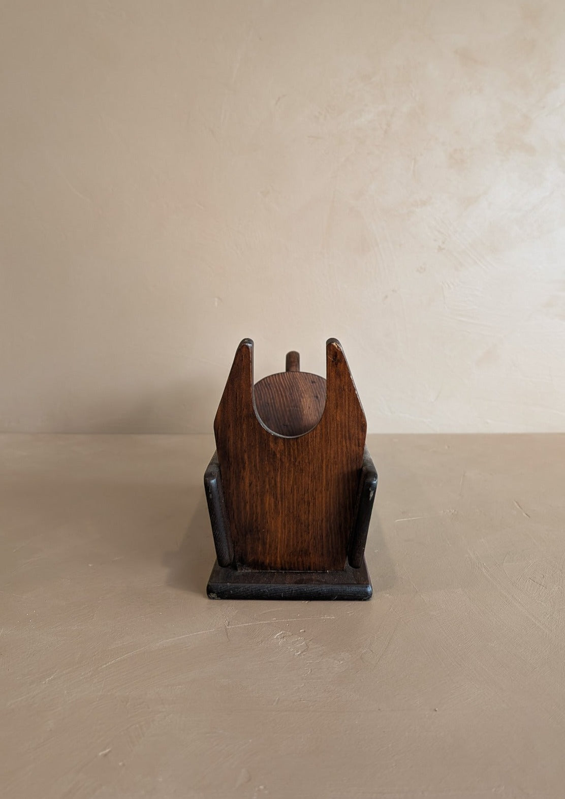 Vintage Dark Wooden Brutalist-Style Lambic Basket