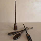 Set of 4 Vintage Dark Wooden Cooking Utensils