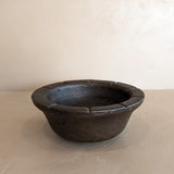 Dark Brown Textured Mexican Pottery Bowl