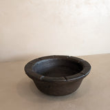 Dark Brown Textured Mexican Pottery Bowl