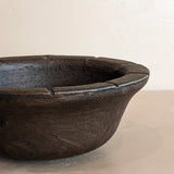 Dark Brown Textured Mexican Pottery Bowl
