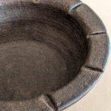 Dark Brown Textured Mexican Pottery Bowl