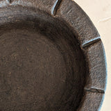 Dark Brown Textured Mexican Pottery Bowl