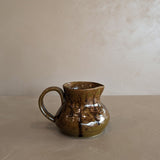 Small Handmade Brown Drip Glaze Pitcher