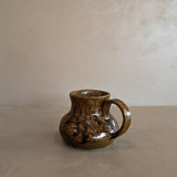 Small Handmade Brown Drip Glaze Pitcher