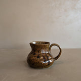 Small Handmade Brown Drip Glaze Pitcher
