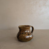 Small Handmade Brown Drip Glaze Pitcher