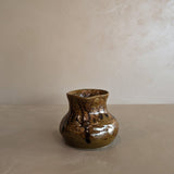 Small Handmade Brown Drip Glaze Pitcher