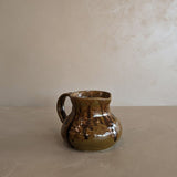 Small Handmade Brown Drip Glaze Pitcher