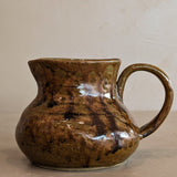 Small Handmade Brown Drip Glaze Pitcher