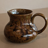 Small Handmade Brown Drip Glaze Pitcher