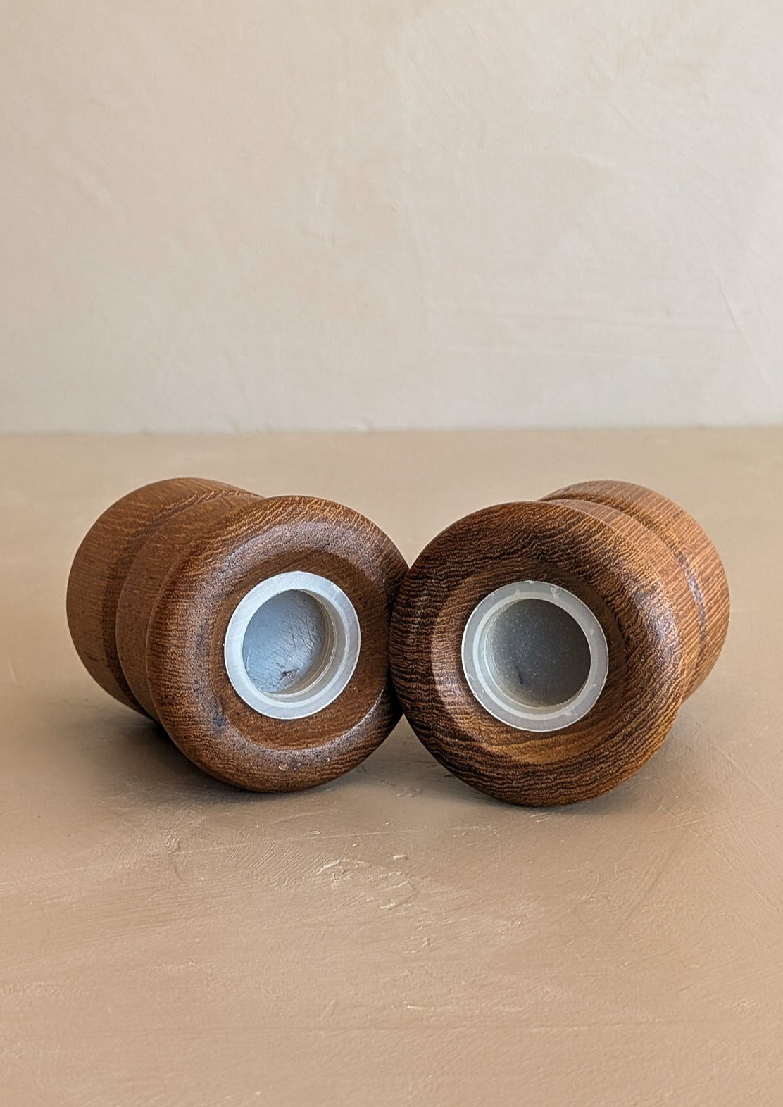 Pair of Vintage Teak Salt and Pepper Shakers