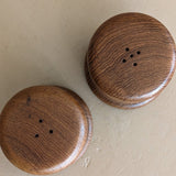 Pair of Vintage Teak Salt and Pepper Shakers