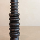 Dark Handmade Wooden Bobbin-Style Candlestick #4