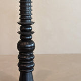 Dark Handmade Wooden Bobbin-Style Candlestick #7