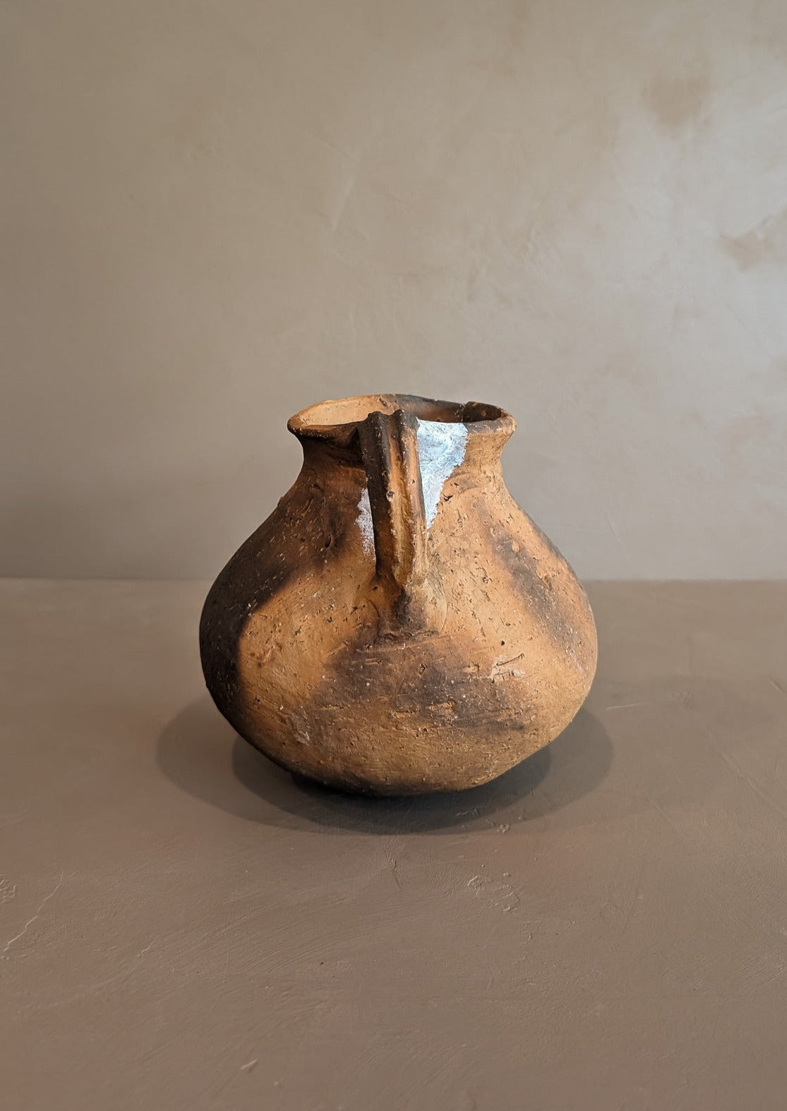 Handmade Colombian Clay Pitcher with Drainage Hole #2