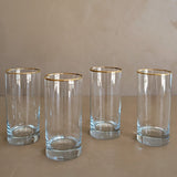 Set of 4 Vintage Gold-Rimmed Glasses