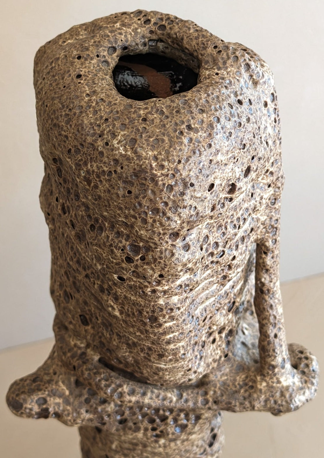 Signed Vintage Edna Arnow "Crud Glaze" Sculptural Pottery Vase