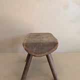 Vintage Hand-crafted Solid Walnut Stool - Small