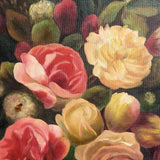 Signed 1975 Vintage Original Floral Still Life Oil Painting by Marguerite Kimball