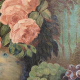 Signed 1969 Vintage Original Fruit and Floral Still Life Oil Painting by Marguerite Kimball