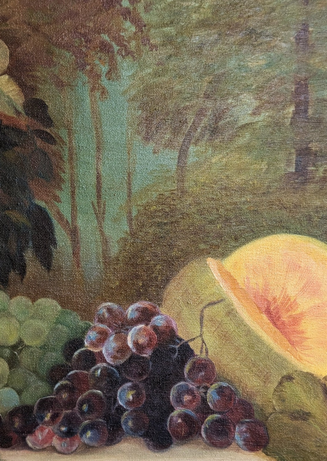 Signed 1969 Vintage Original Fruit and Floral Still Life Oil Painting by Marguerite Kimball