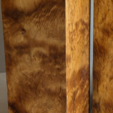 Pair of Vintage Handmade Flamed Wooden Lamps