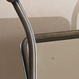 Unique Vintage Postmodern Tilting Metal Tabletop Mirror with Ball Detailing