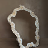 Large Vintage Murano Mirror with Glass Flowers and Stand