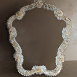 Large Vintage Murano Mirror with Glass Flowers and Stand